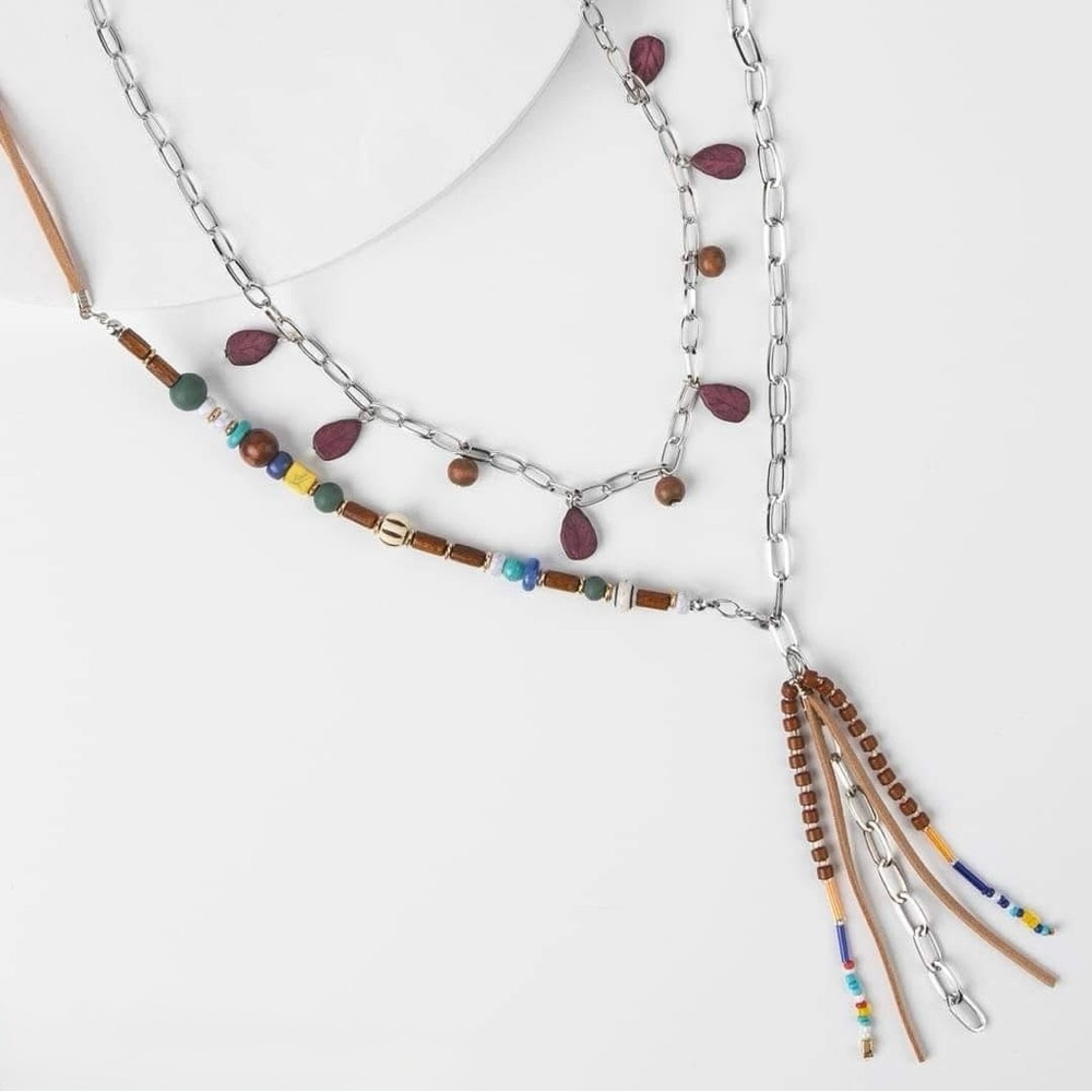 NEW Multicolor Beaded Layered Necklace